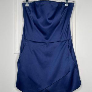 Satin Blue Romper Short
